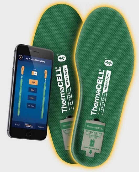 Thermacell heated insoles Bluetooth
