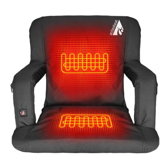 heated stadium seat with back